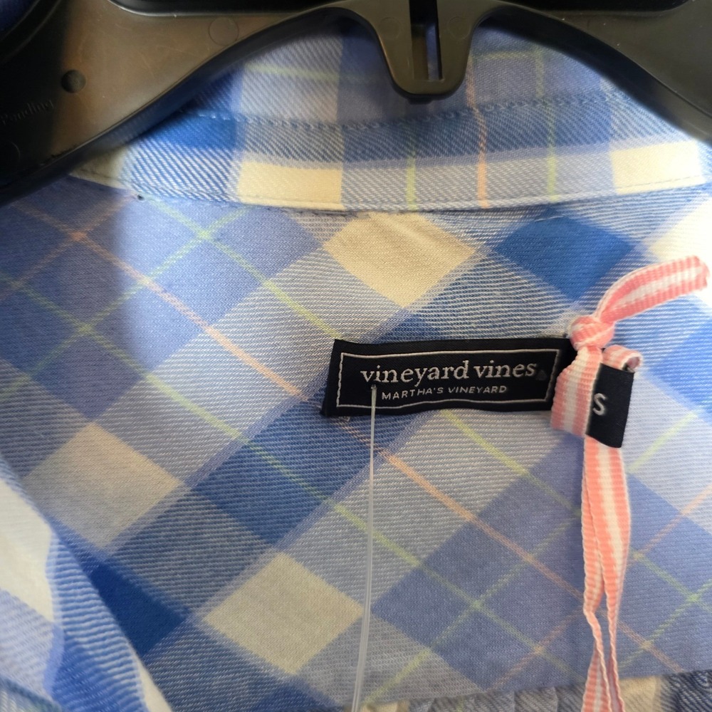Vineyard Vines Plaid Popover Dress Womens S Blue Calm Water New [$168 2Q011323 - Picture 14 of 15